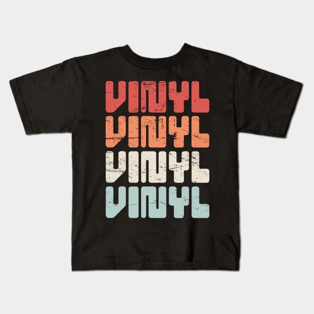 Retro VINYL Record Text Kids T-Shirt by MeatMan